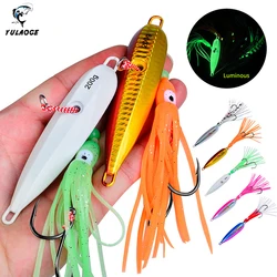 Jig Metálico Lento Luminoso – Doble Anzuelo para Lubina y Mero