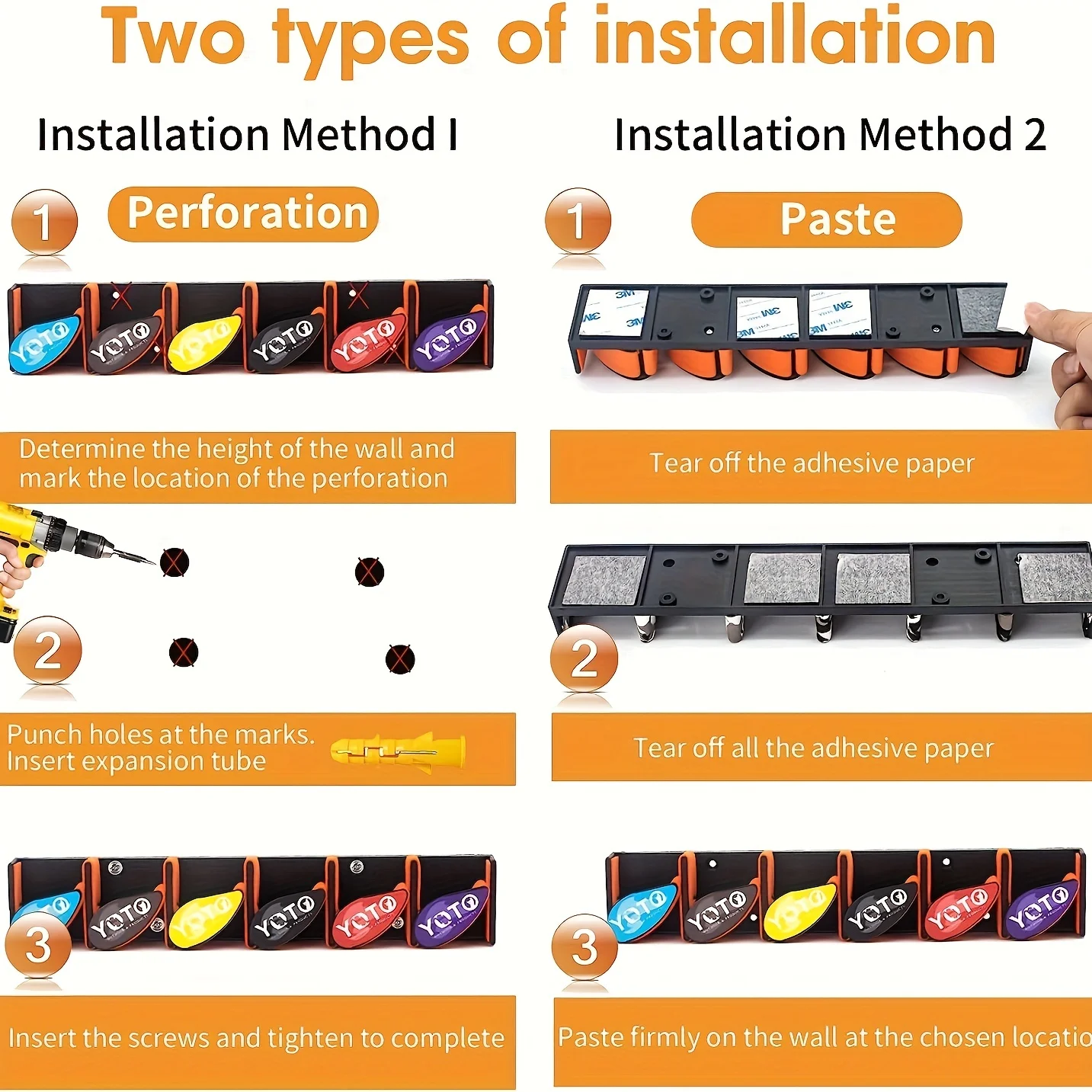 Soporte Cañas YOTO – Estante Vertical de Pared con Bola Fija - imagen 5