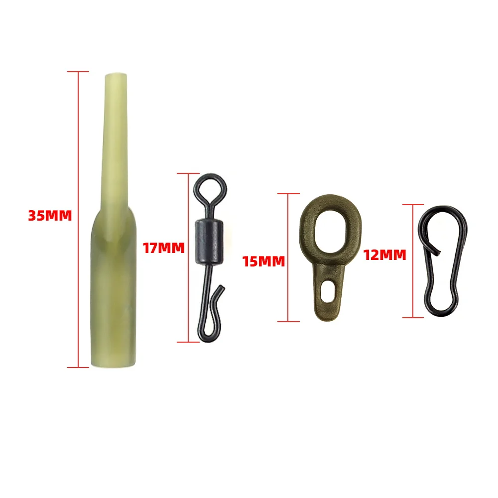 Hirisi 40 x aparejos de pesca de carpa mangas antienredos de goma pesca conector a presión de cambio rápido accesorios de pesca M9 - imagen 5