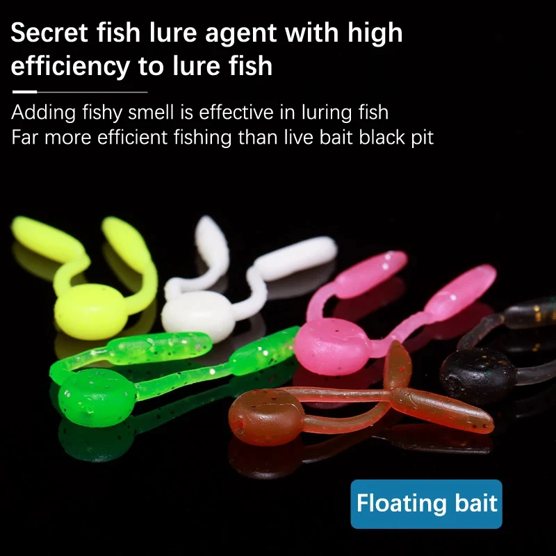 Señuelo de plástico blando para Pesca, cebo flotante de gusano, Swimbait, Swimbaits de salto, trucha, lubina, Crappie, 0,28g, 3,3 cm, 20 piezas - imagen 3