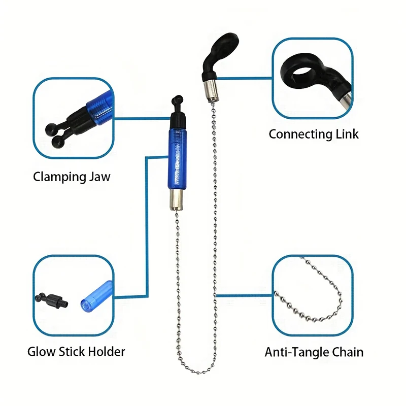 JSFUN 3 + 3 juego de alarma de pesca de carpa inalámbrico impermeable, alarmas de mordedura de pesca indicador de mordedura de pesca accesorios de pesca - imagen 3