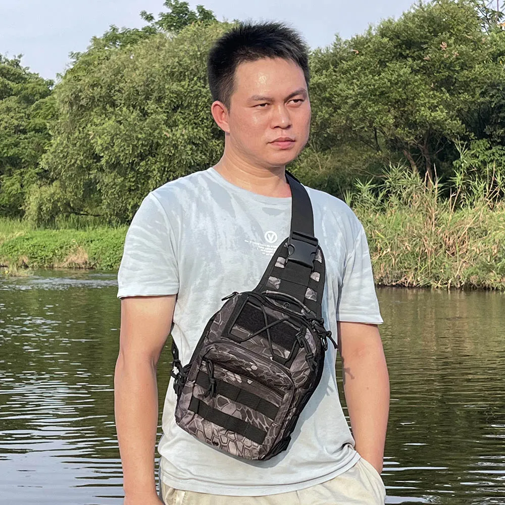 Bolsa de pesca para hombre, bolso de hombro para almacenamiento de señuelos y carretes, resistente al agua, multiusos, para exteriores, portátil - imagen 5