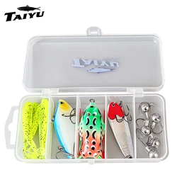 TAIYU Kit de Señuelos de Pesca 14 Piezas para Trucha/Lucio/Perca: Rana Thunder (Suave/Duro), Varios Señuelos, Equipo Profesional