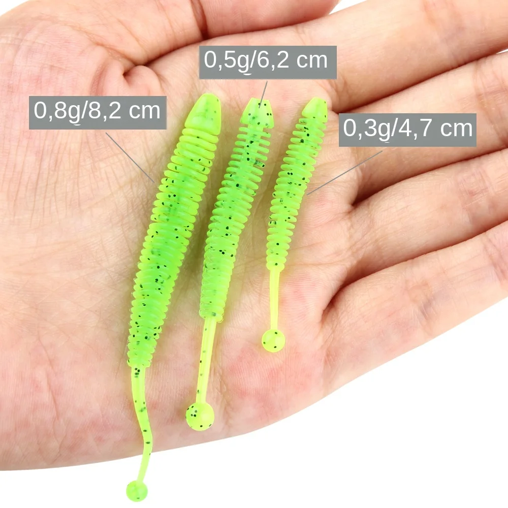 Spinpoler, nueva cola de ardilla, señuelo suave, cebo de pesca, gusano, carretera, subcebo, cebo suave, insectos, lombriz de tierra, cebo falso, trucha, lubina, tiro directo - imagen 5