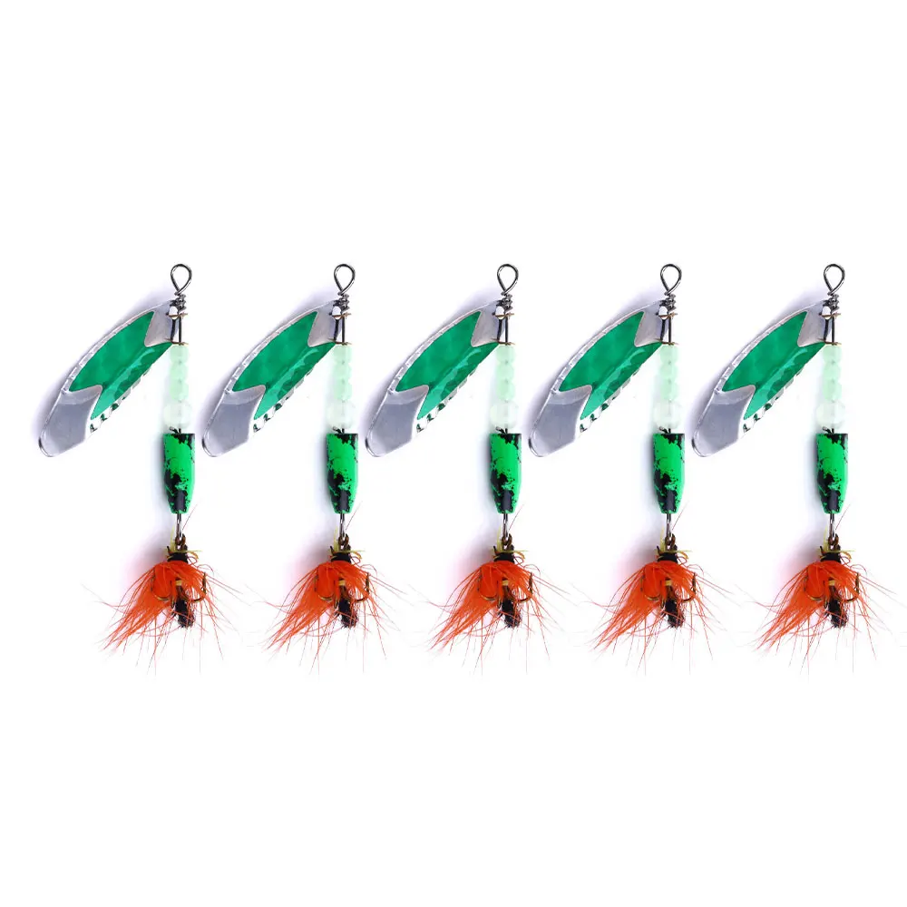 1 ud./5 uds., 6,5 cm, 4,7g, cebos giratorios para pesca de Lucio, plantilla de metal, cebo de pesca, Spinner, cuchara, señuelos, aparejos de pesca, Zander pesca