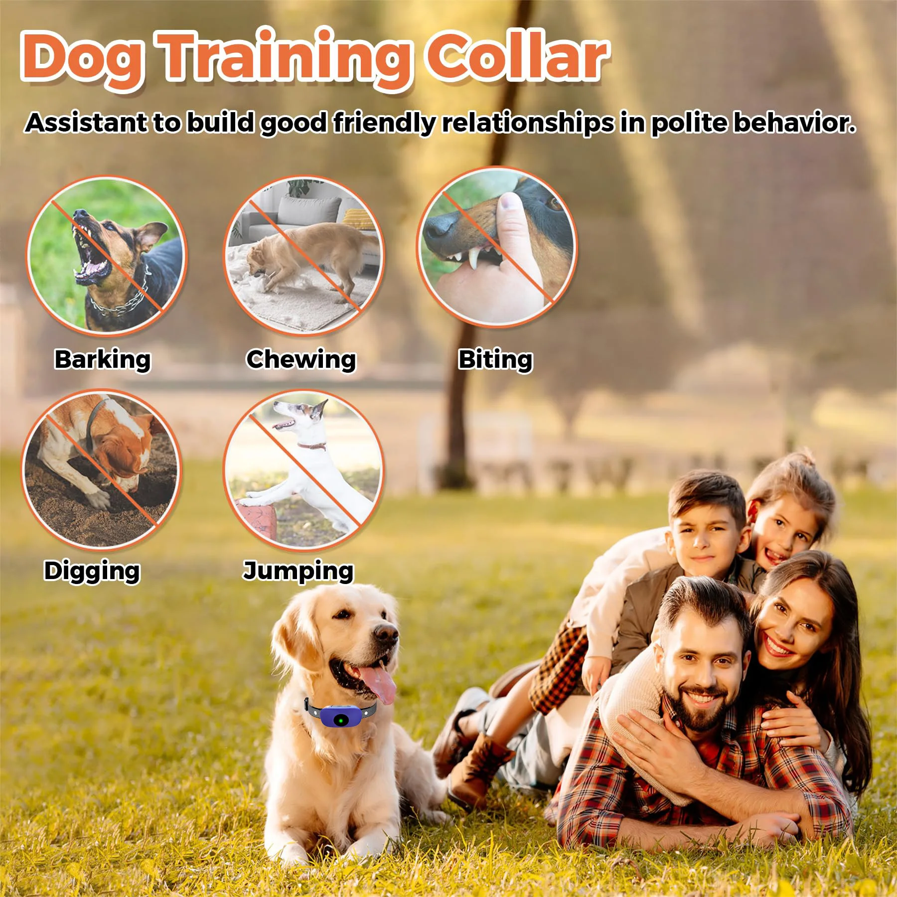 Collar inteligente para adiestramiento de perros, dispositivo eléctrico con Control remoto, resistente al agua IP67, 3 modos de entrenamiento, 1640 pies - imagen 5