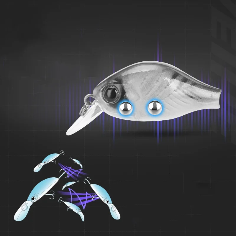 Señuelo de pesca con estampado 3D, cebo con manivela de 4,3 cm, 8g, cebo duro para peces gordos pequeños, bolas de acero ruidosas, señuelos artificiales incorporados, 1 pieza en oferta