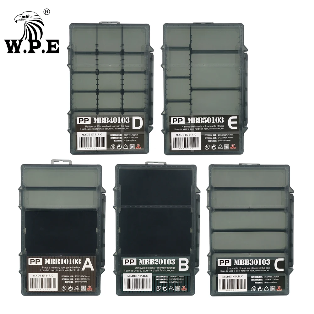 W.P.E-caja de Señuelos de Pesca con múltiples compartimentos, aparejos de Pesca de espuma de plástico, estuche de almacenamiento, anzuelo de señuelo, línea de cebo, accesorios de Pesca - imagen 2