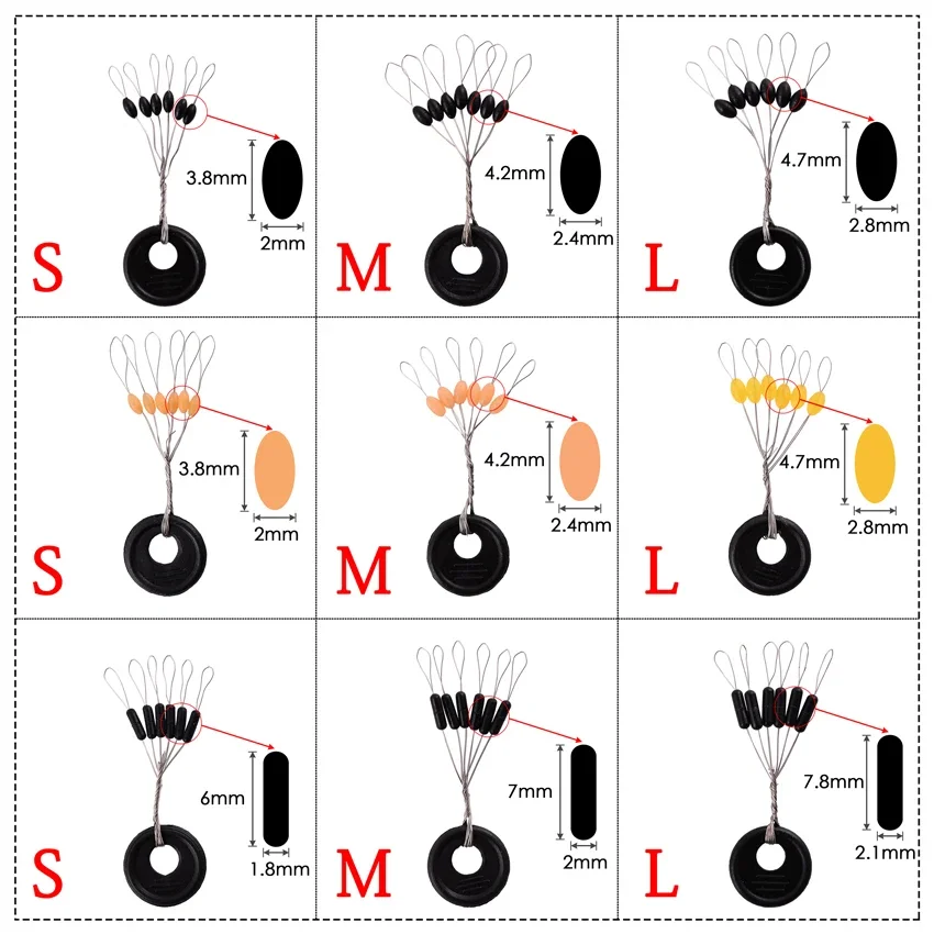 Aorace-Juego de 10 grupos de bolas espaciales de goma de alta calidad para pesca de carpa marina, accesorios de pesca con mosca, cebo giratorio, herramienta deportiva para peces, cara, 60 uds. - imagen 3