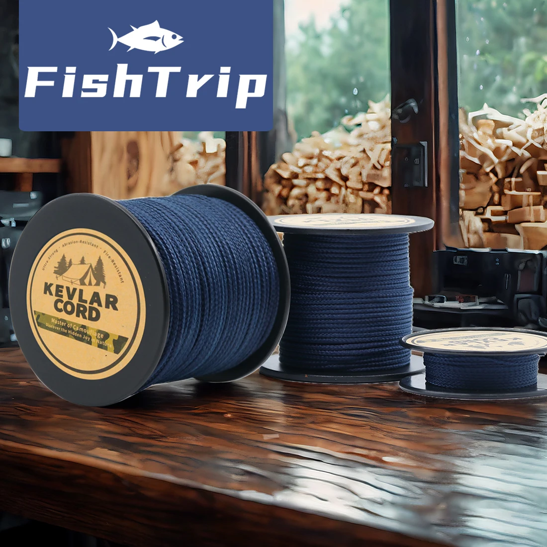 FishTrip Cordón trenzado Kevlar ultrarresistente para pesca deportiva