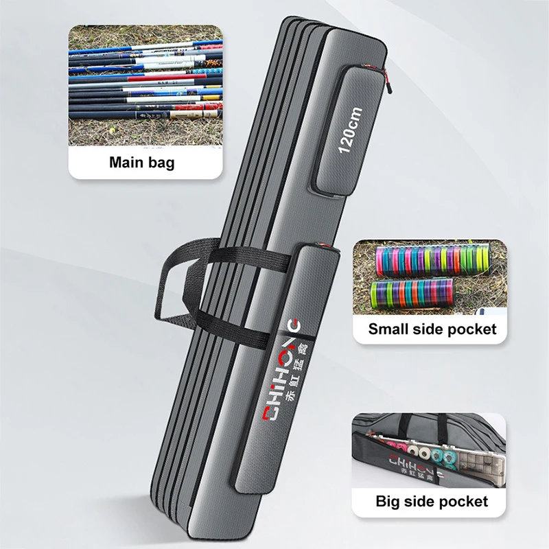 Bolsa multifuncional para caña de pescar, bolsa impermeable de 2/3 capas, 70CM-130CM, bolsa de almacenamiento de aparejos de gran capacidad, XA86G - imagen 2