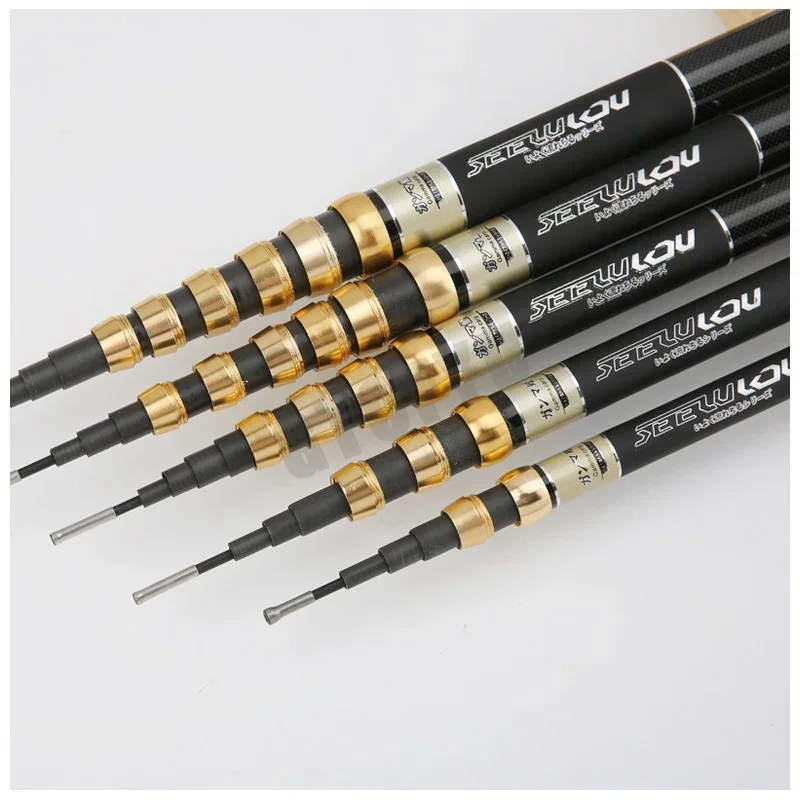 Caña de pescar telescópica, accesorio de fibra de carbono dura, superligera y larga, posición ajustable, 4,5 M/5,4 M/6,3 M/7,2 M/8,0 M - imagen 4