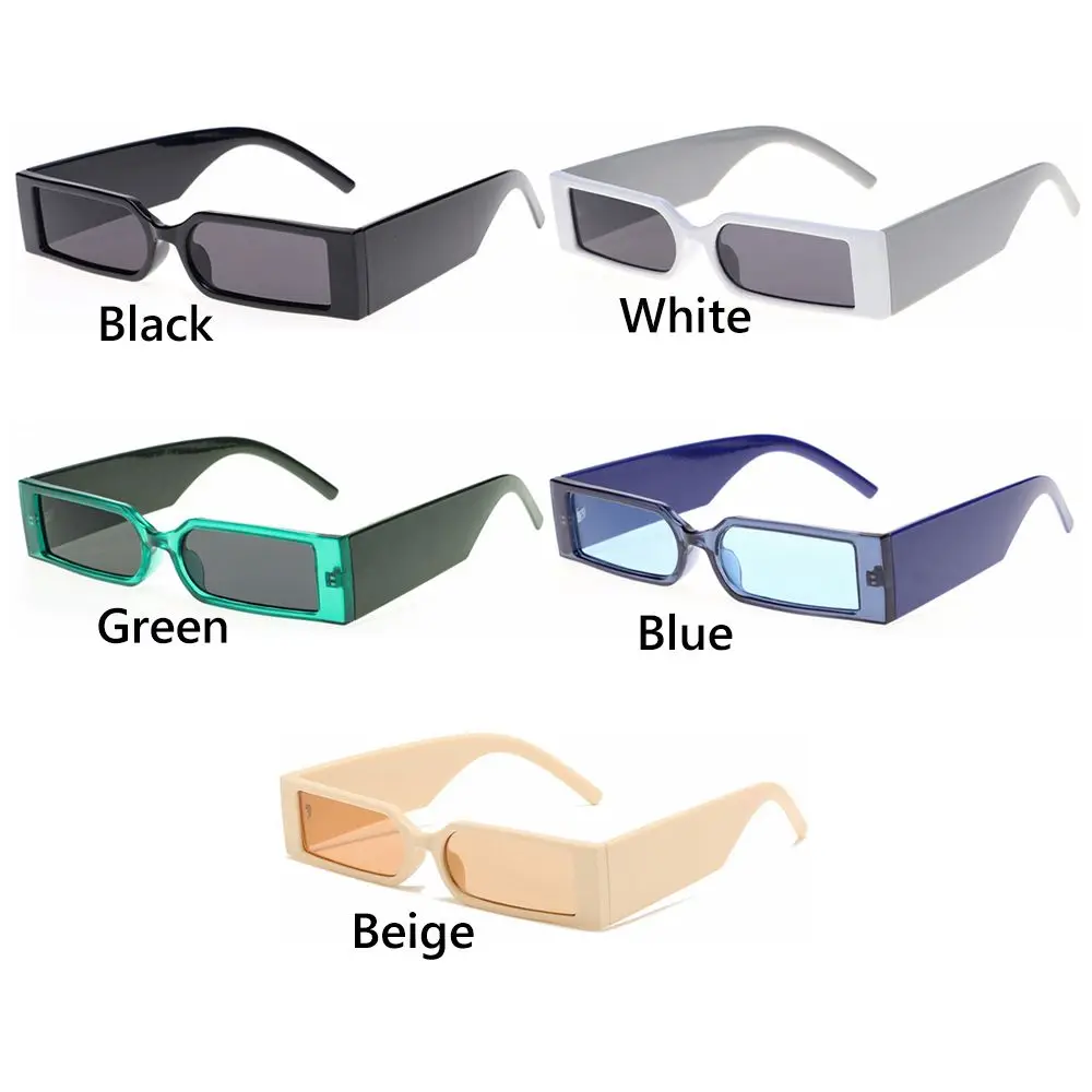 Gafas de sol rectangulares para hombre y mujer, lentes de sol de Hip Hop, montura pequeña - imagen 4