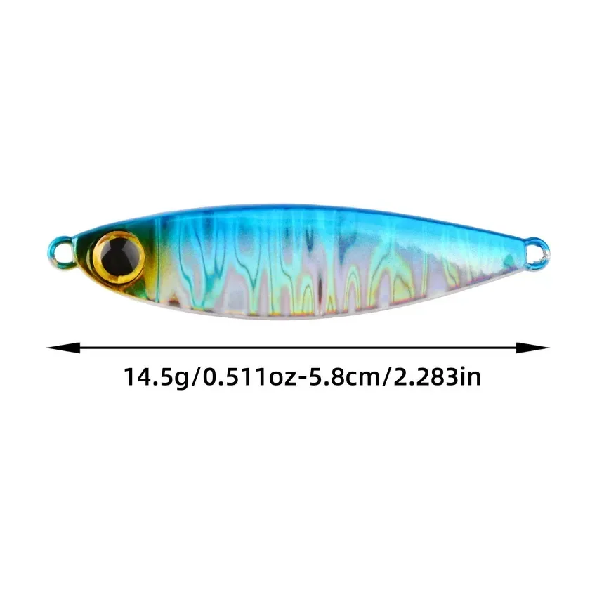 Señuelo de Metal para Pesca en el mar, placa de hierro de 5 colores, señuelo luminoso biónico, cebos Ascesorios Crankbait - imagen 3