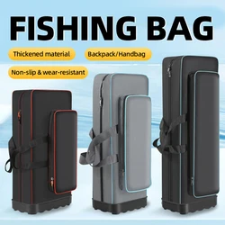 Mochila rígida para cañas de pesca con base dura y almacenamiento