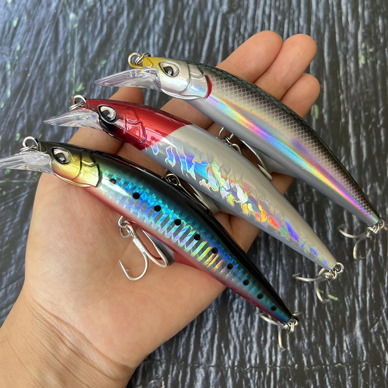 Señuelos de Pesca de pececillo que se hunden, cebo duro Artificial de fundición larga, trucha, lubina, accesorios de Pesca Wobbler Isca, 120mm, 45g - imagen 3