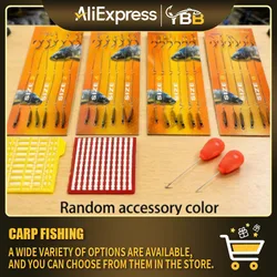 Aparejos para el cabello para pesca de carpa listos para pescar |   Ganchos de púas curvados de acero rico en carbono con giratorios y herretes |   Incluye línea trenzada |   Un, un, un