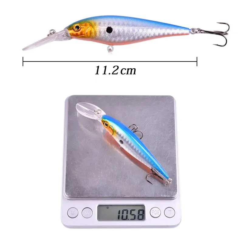 Señuelo de pesca de pececillo negro, Lucio, pesca de carpa, cebo duro Artificial, 11cm, 10,5g, señuelos de natación profunda, Wobbler, aparejos de Crankbait, 1 ud. - imagen 3