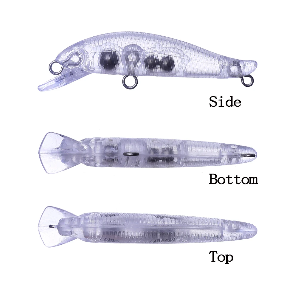 Chan'sHuang 20 piezas cebo en blanco sin pintar 55mm 3g sonajeros que se hunden Mini Minnow DIY hecho a mano señuelo de pesca Artificial aparejos - imagen 2