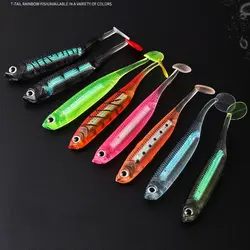 Señuelos blandos de pesca de PVC vívidos, 5 uds., 9 colores, señuelos artificiales suaves, 7,5 cm, cebos flotantes para pececillos, pesca