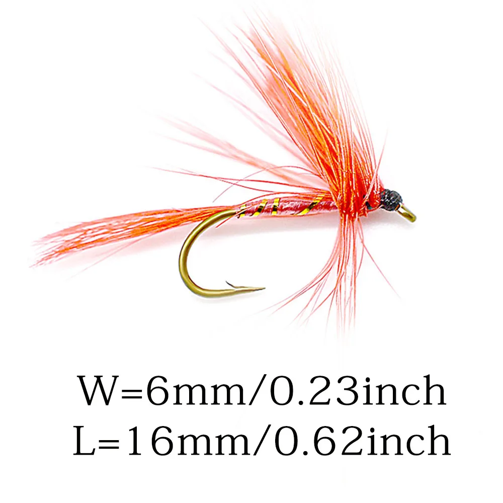 MNFT 10 Uds cebo de pesca con mosca para trucha salmón Mayfly señuelo forma realista rojo - imagen 4
