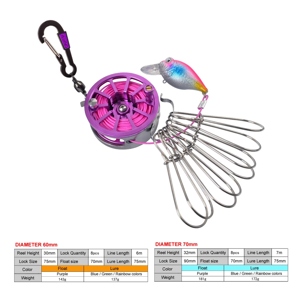 Hebilla de bloqueo de pesca de NEPTUNE, hebilla telescópica de acero inoxidable para peces vivos con ruedas, herramientas de pesca de carpa flotante en el mar - imagen 3