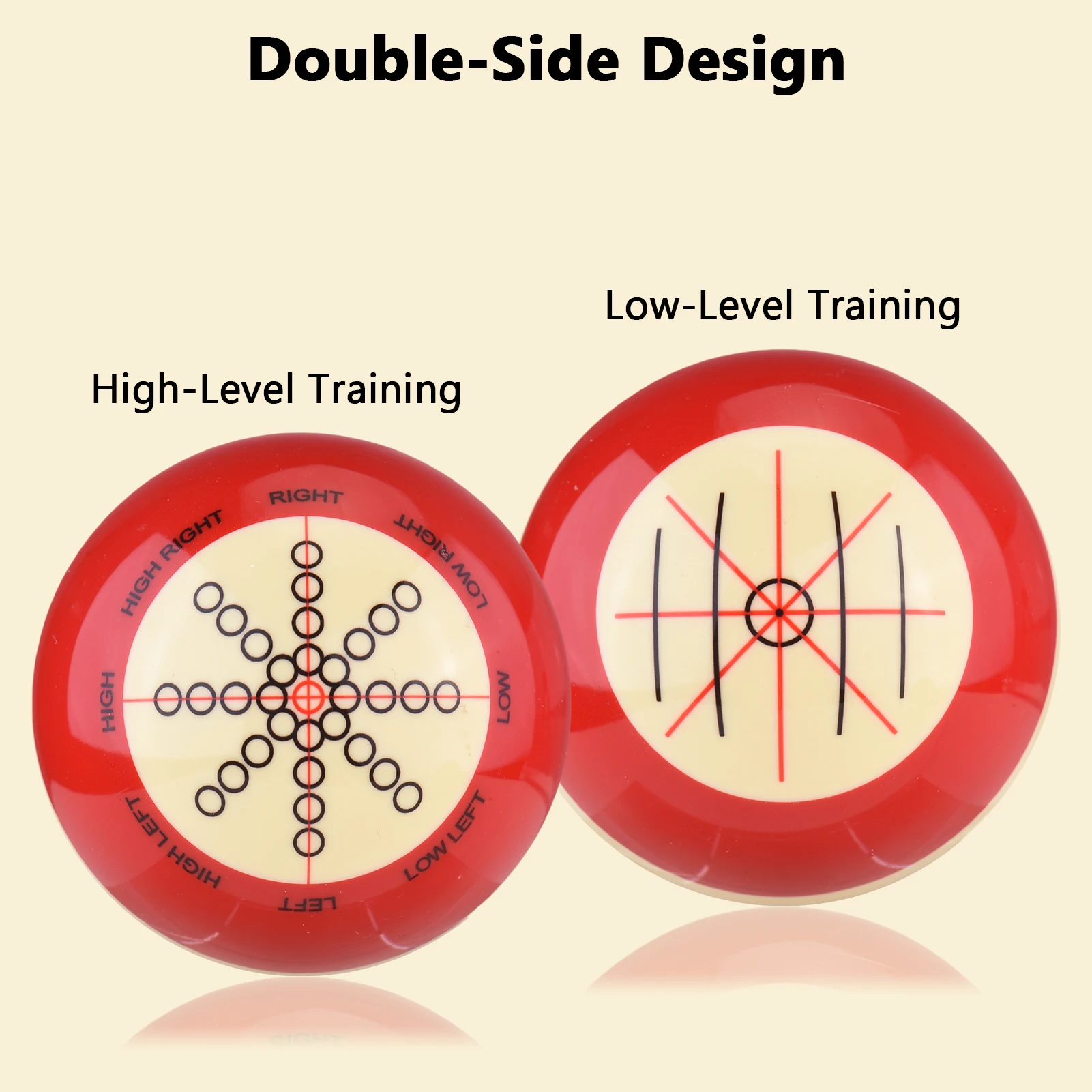 2 uds. De bolas de billar de resina roja y blanca para entrenamiento de billar, artefacto de entrenamiento para práctica - imagen 5