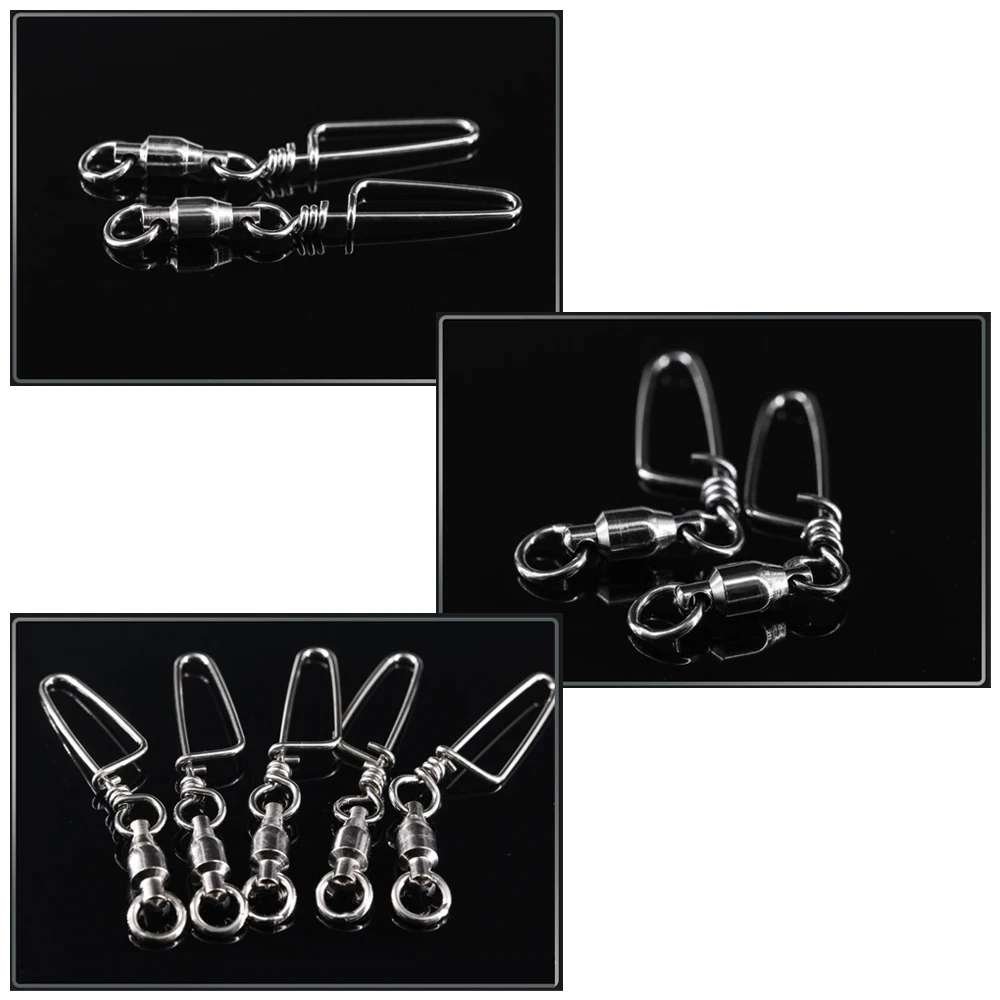 DNDYUJU 10 Uds rodamiento de bolas de pesca giratorios de acero inoxidable arco Snap conector de señuelo de pesca accesorios de pesca herramientas de anzuelo - imagen 4