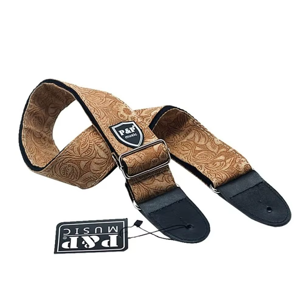 Correa de guitarra elegante y duradera con un intrincado diseño de Paisley