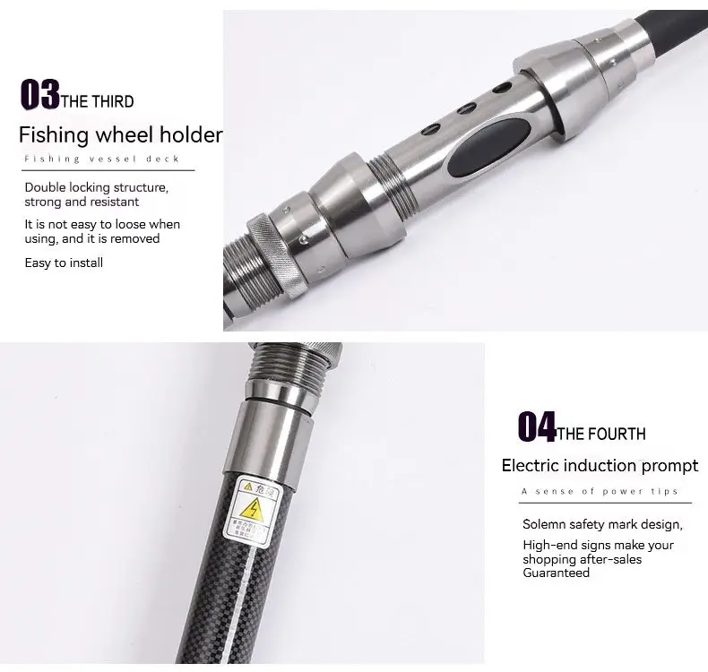 PRO BEROS-caña de pescar giratoria de fibra de carbono, alimentador de carpa, telescópico, potencia de 1,5 M, 1,8 M, 2,41 M, 2,4 M - imagen 5