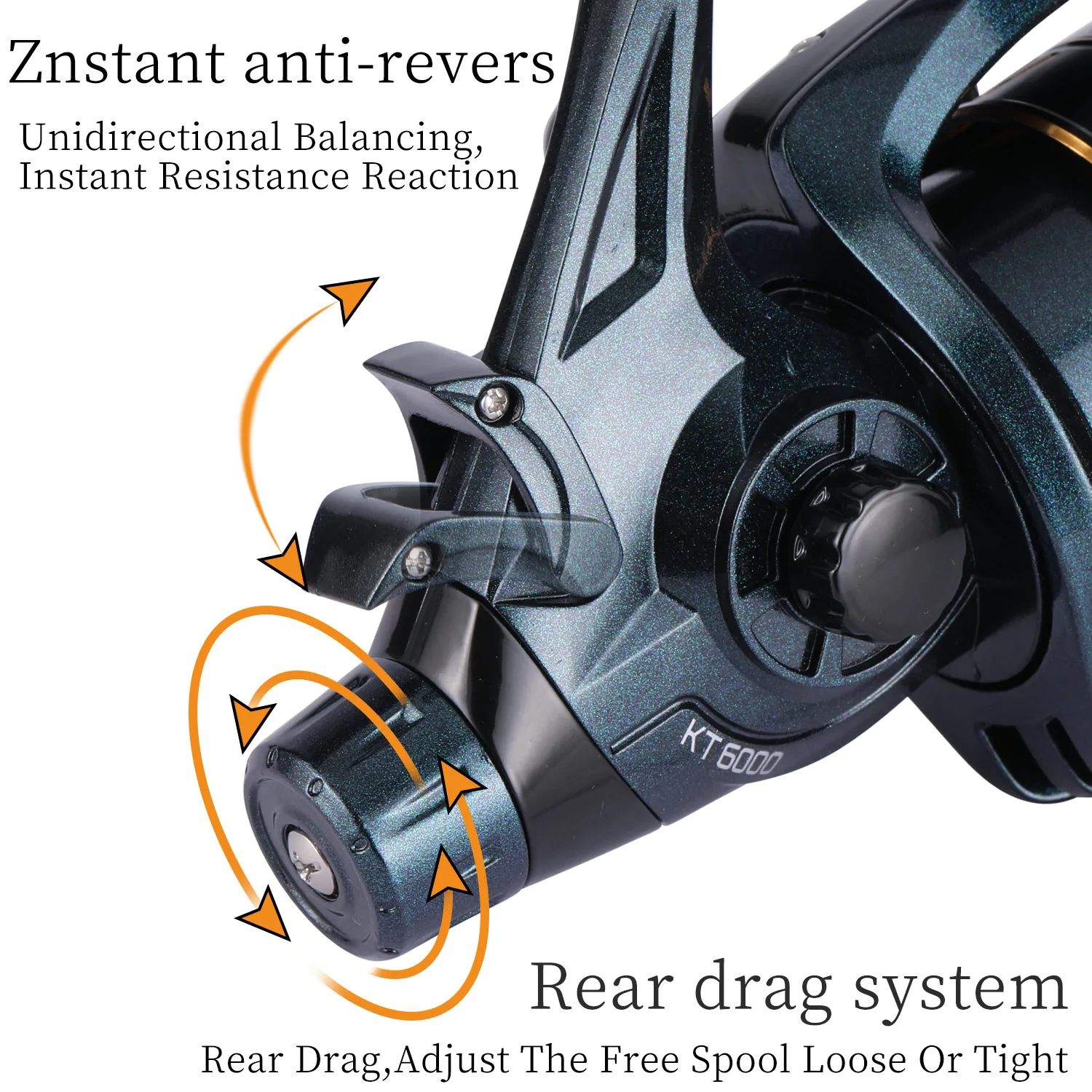 Carrete de Pesca giratorio Sougayilang 5,0: 1, relación de engranaje, modelo 2000-6000, potente carrete de carpa, carrete de Pesca de agua dulce y salada - imagen 2
