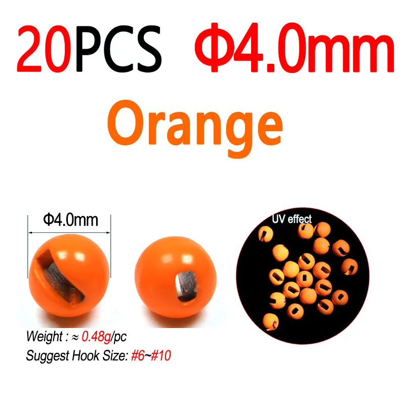 20pcs 4.0mm Orange