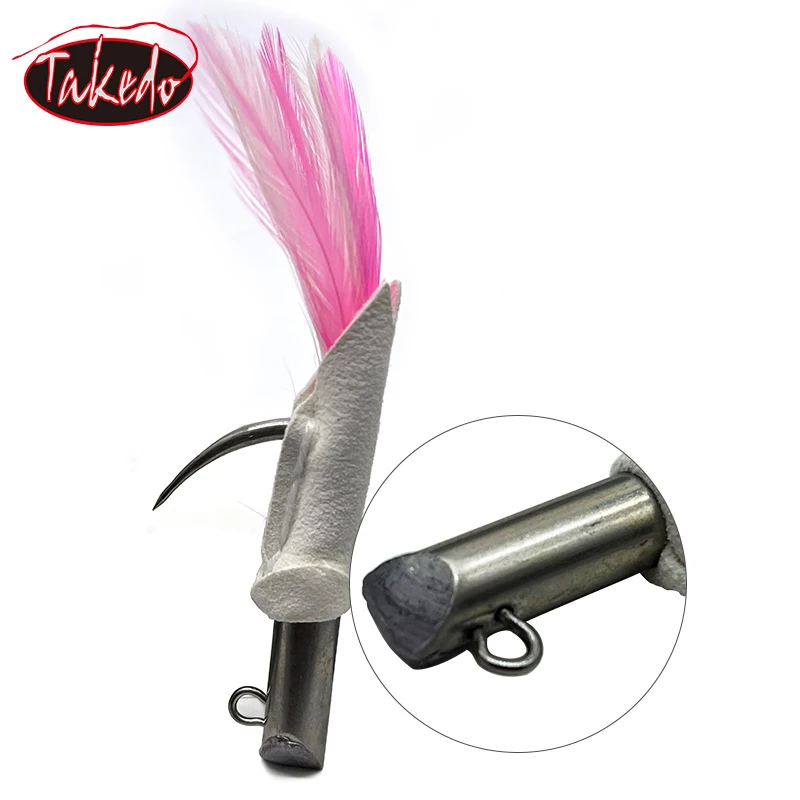 TAKEDO 2.5 #   2.8 #   3.0 #   Anzuelo de pesca de acero inoxidable, anzuelo con cabeza de anzuelo, anzuelo de plumas, tiburón, atún, juego grande, anzuelos de pesca - imagen 5