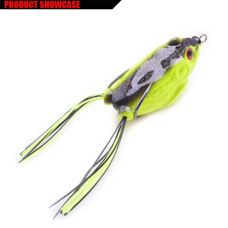 1 unidad de 6cm, 12,5g, forma de rana de rayos de agua superiores, manivela de pececillo Wobbler para pesca con mosca de lubina, cebo de tubo suave, señuelos de plástico japoneses