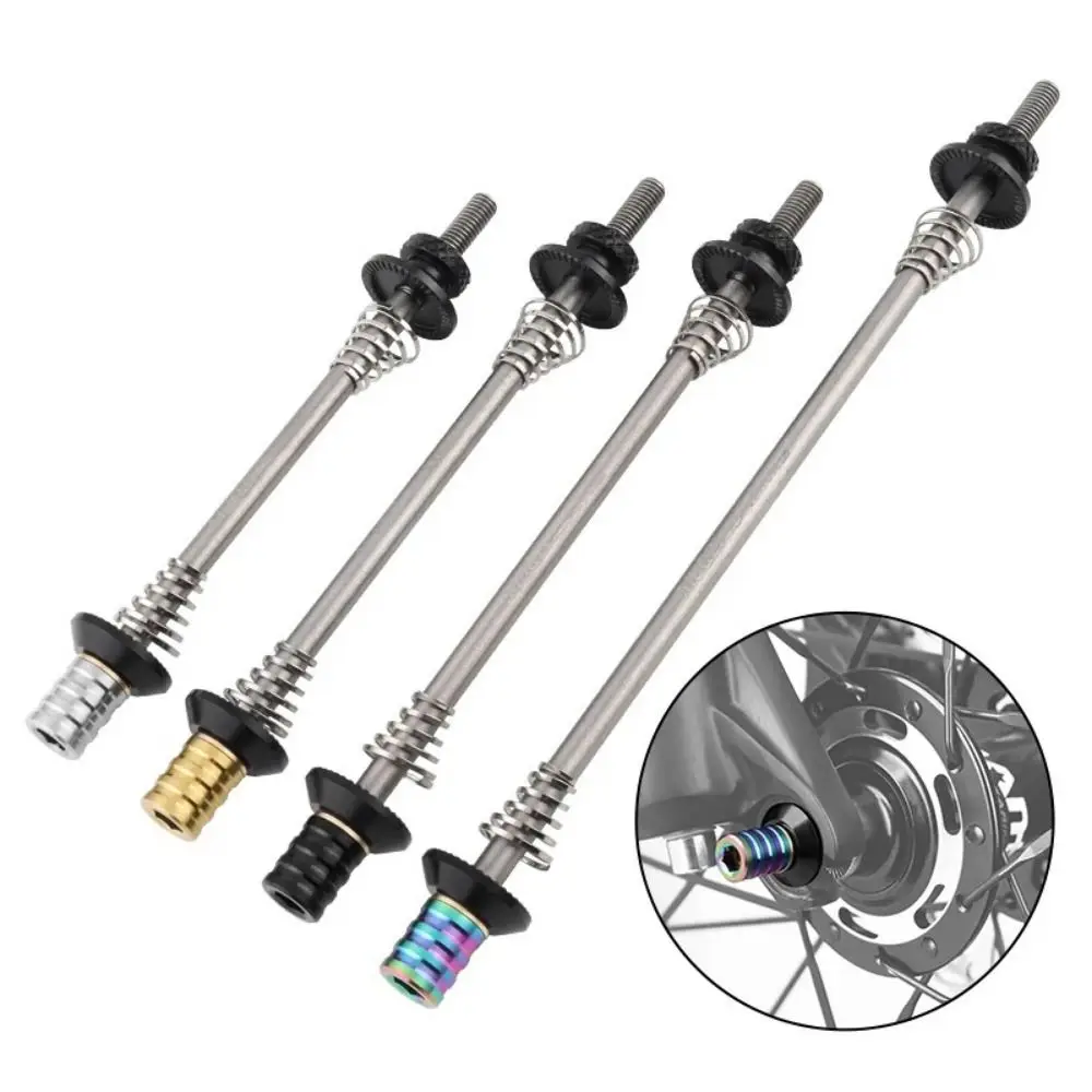 Brochetas de liberación rápida ultraligeras de 74mm/85mm/100mm, palanca de liberación rápida para bicicleta de 130-135mm, brochetas de acero antirrobo MUQZI - imagen 2