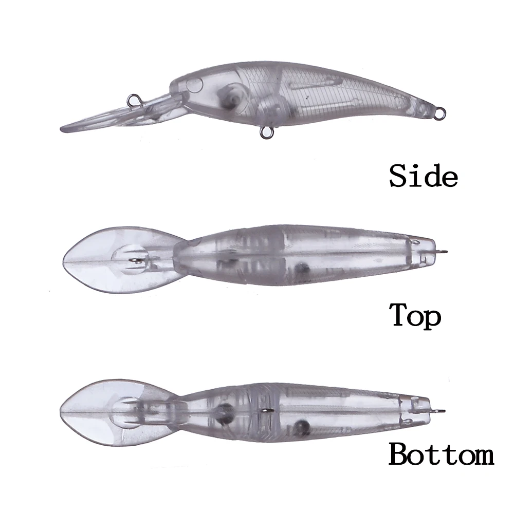 Chan'sHuang 20 piezas cebo en blanco sin pintar 5,8g/90mm sonajero flotante labio largo pececillo señuelo de pesca Artificial - imagen 3