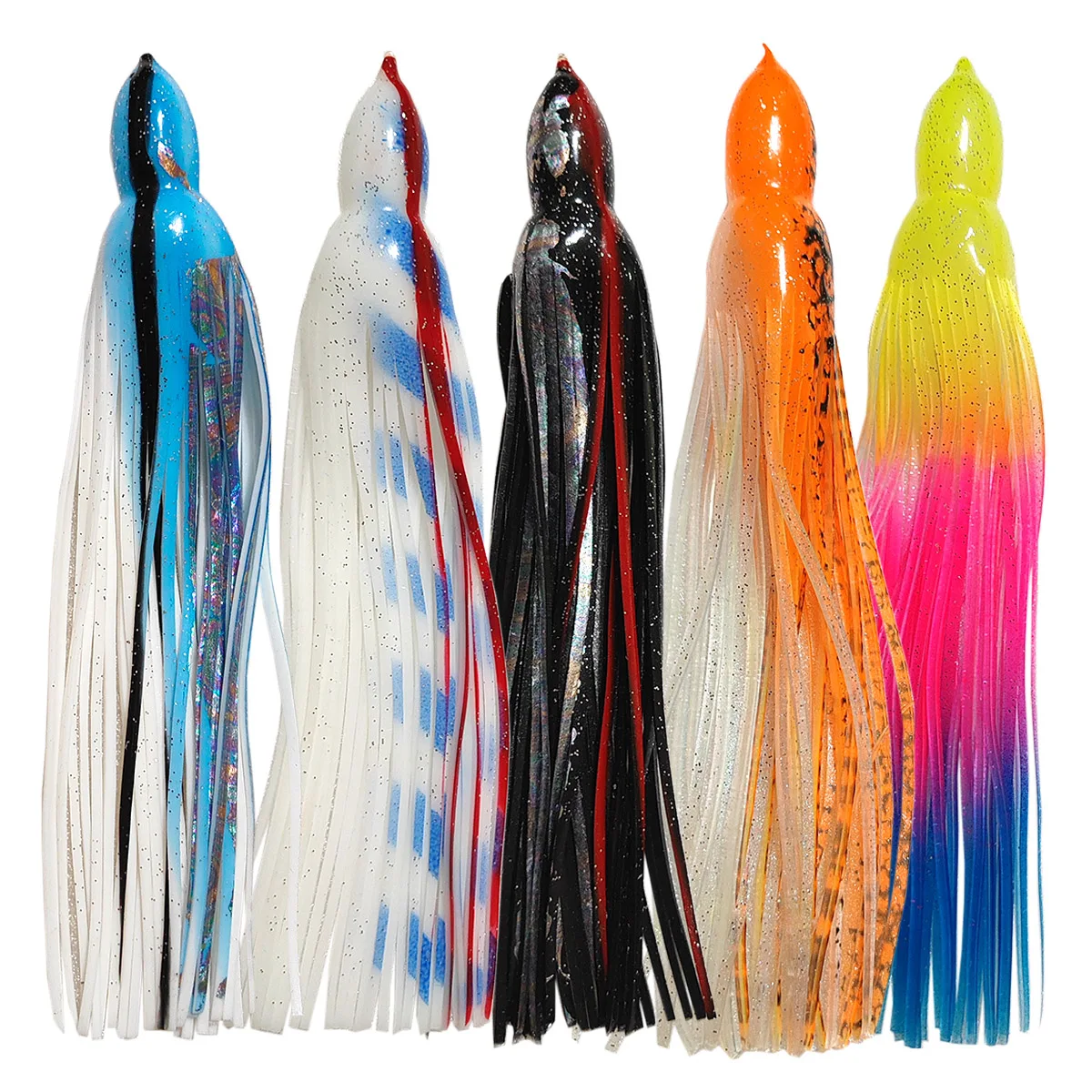 Señuelo Marlin de 9 ", faldas de calamar, señuelos, cebo de goma, gran juego, señuelo de pesca de curricán, faldas de pulpo de repuesto para pesca atún - imagen 3