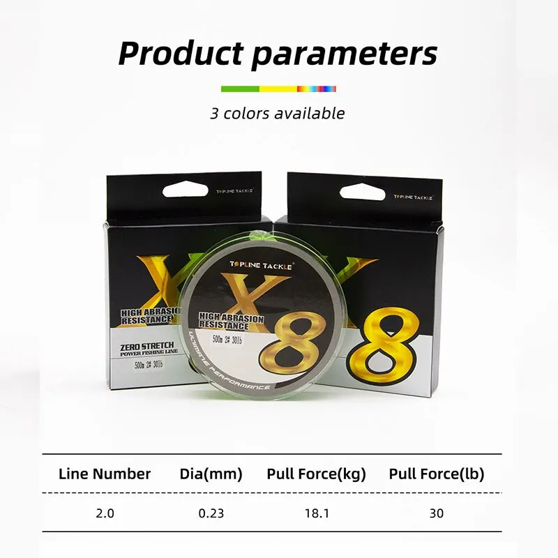 Sedal trenzado de 8 hebras para Pesca de carpa, hilo multifilamento de 500M para Pesca de agua salada, 30lb - imagen 2