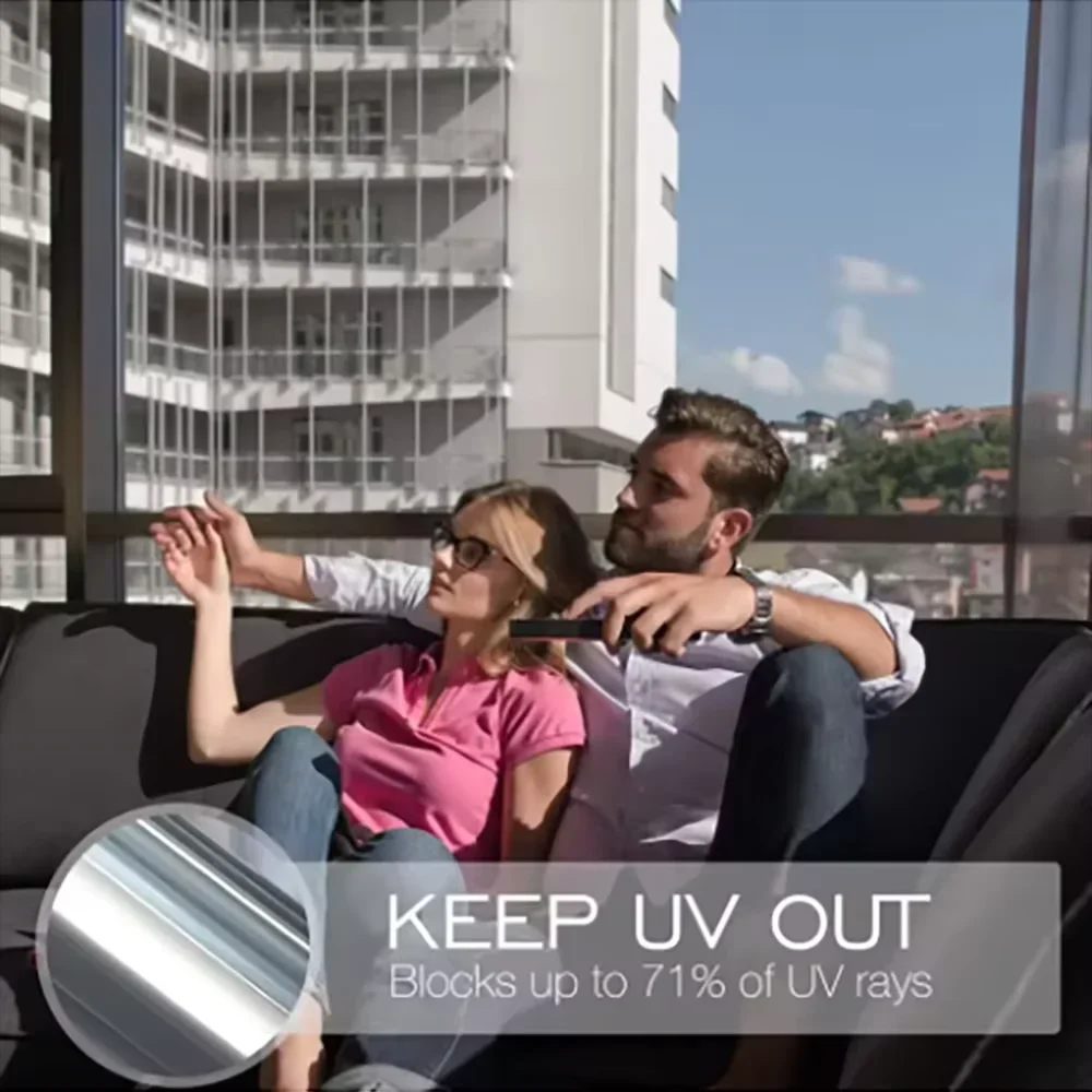 Protección solar, aislamiento para el hogar, película de vidrio para ventanas, balcones, espejos unidireccionales, pegatinas de película para ventanas, protección de privacidad - imagen 4