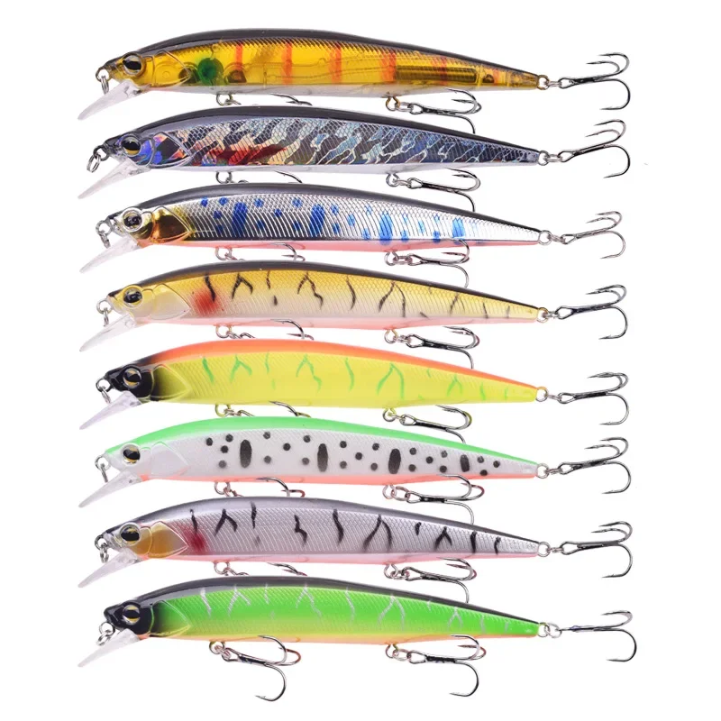 Señuelo de pesca flotante Wobbler Minnow, 14cm, 18,5g, lubina, ojos 3D, Topwater, 3 anzuelos triples, aparejos de cebo Artificial de plástico duro, 1 ud. - imagen 4
