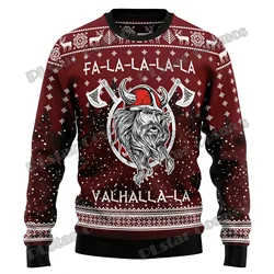 Jersey Navideño Feo con Calaveras 3D Valhalla Unisex Casual