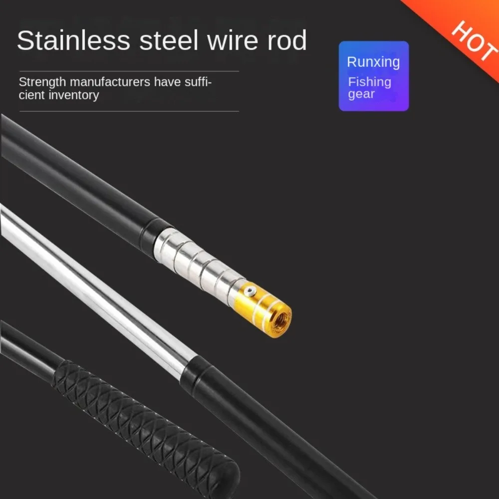 Caña retráctil 2025 de fácil instalación, mango de red de pesca resistente, caña de herramientas de pesca de acero inoxidable de 1,5 m - imagen 4