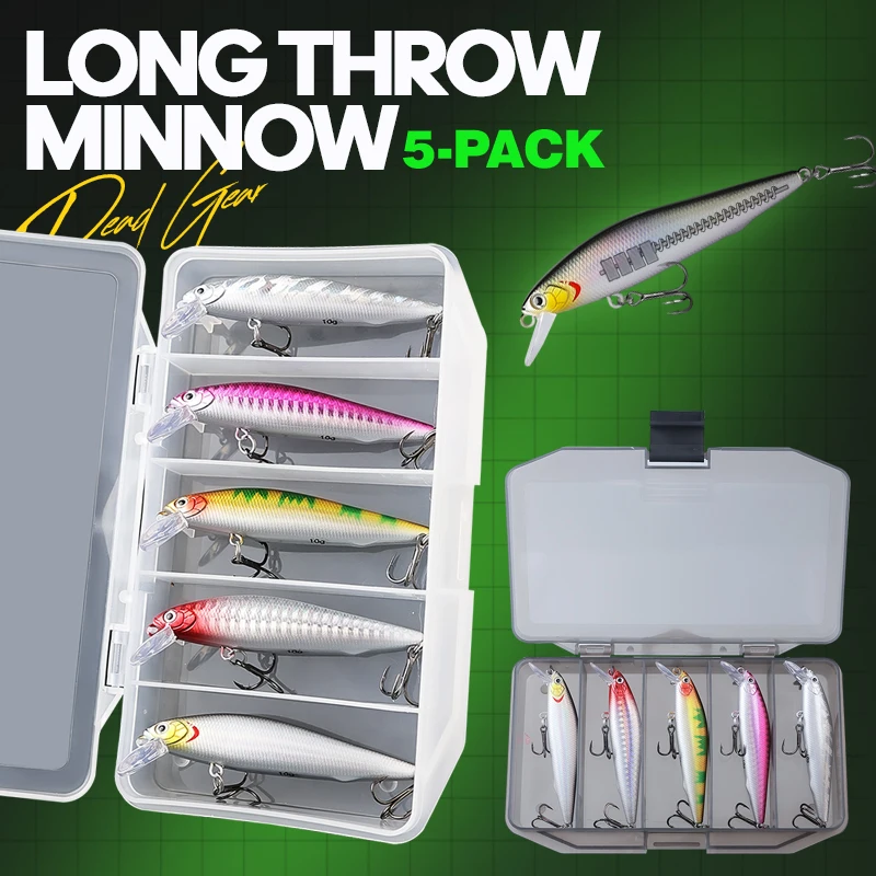 TAIYU 1-5 uds Señuelos de Pesca de larga distancia hundimiento Minnow cebos duros cebo Wobbler Artificial con caja para aparejos de pesca de mar