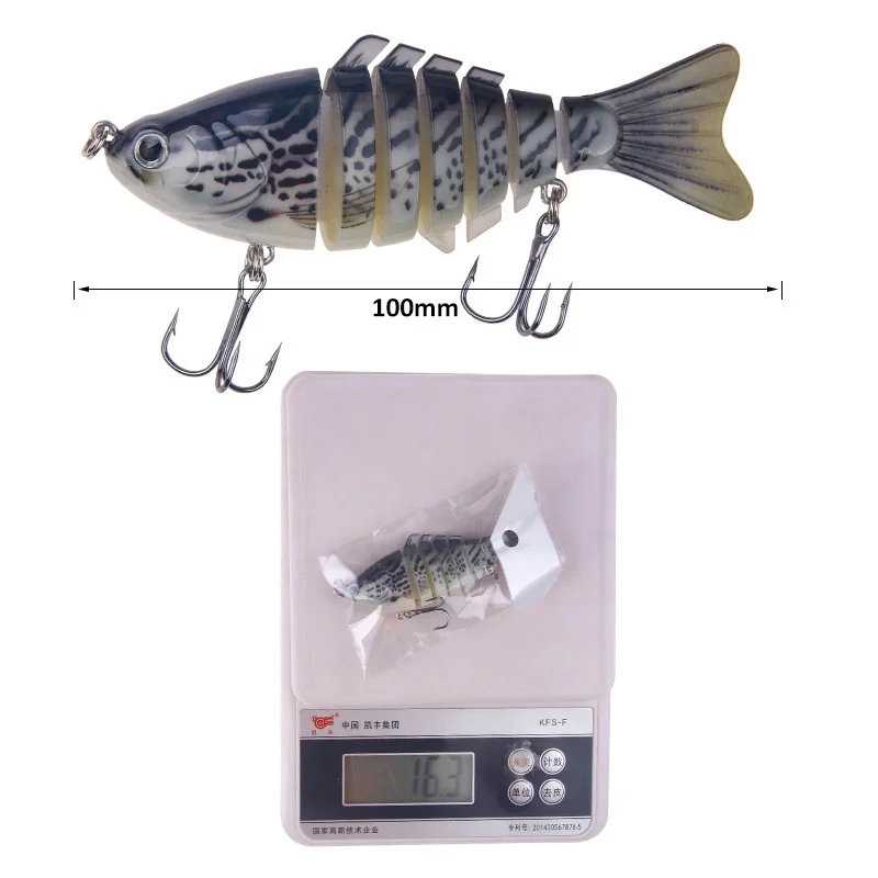 Señuelo de pesca de 10cm/16g, cebo de natación realista multiarticulado, 7 segmentos, señuelos biónicos de hundimiento lento - imagen 4