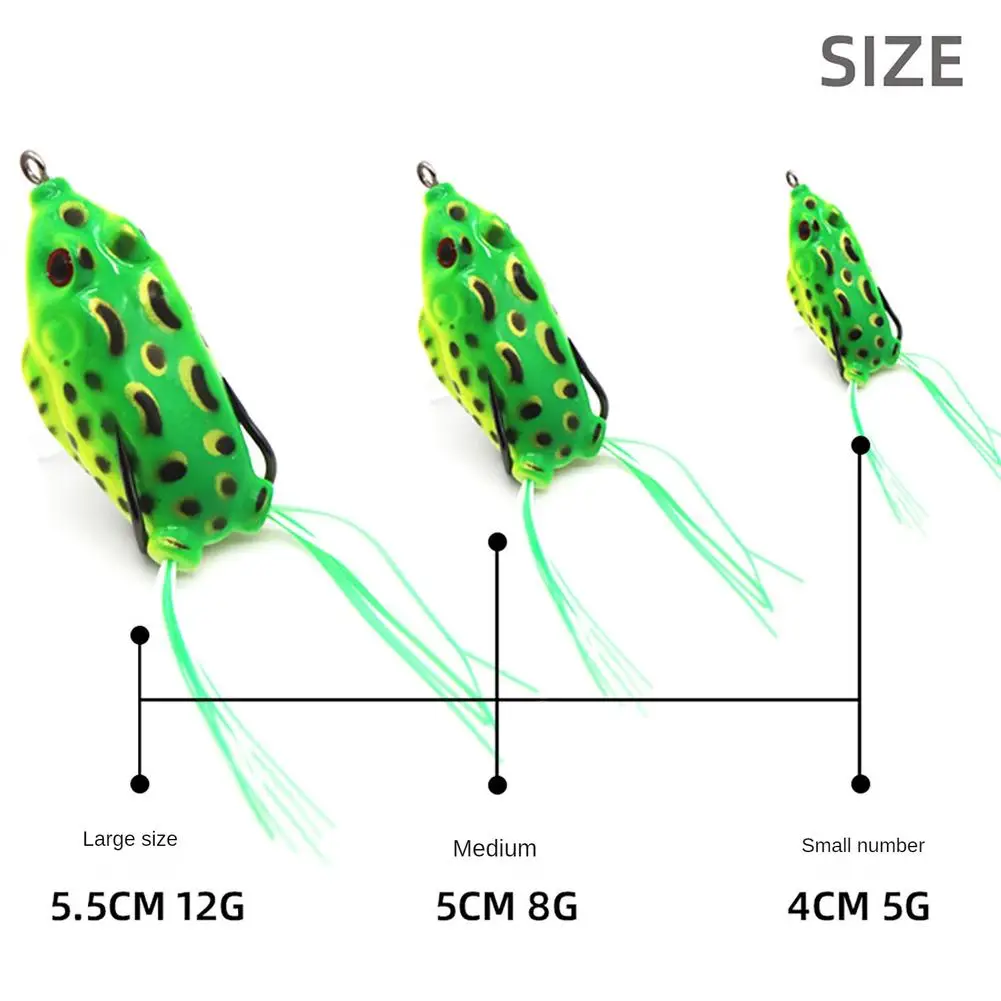 Juego de señuelos de rana, cebo Artificial falso, aparejos de pesca con gancho oculto para agua dulce y salada - imagen 5