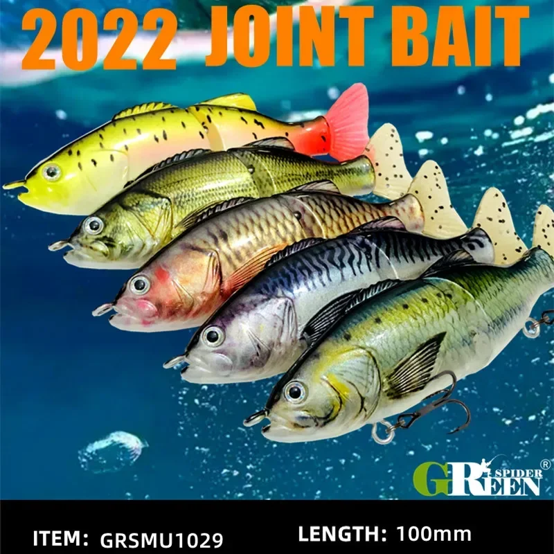 Señuelos de pesca de hundimiento lento, 100mm, 19g, cebo de pesca multiarticulado, señuelo duro Swimbait, cebo Artificial para aparejos de pesca - imagen 2