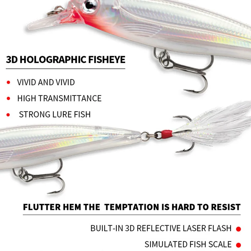 Cebo flotante para pececillos, 95mm, 13g, buceo, 1,5 m, Wobblers, Señuelos de Pesca de carpa, cebos artificiales, aparejos Swimbait, Wobbler de lubina - imagen 5