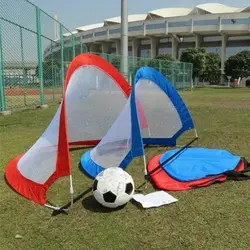 Redes de fútbol emergentes, equipo de entrenamiento de fútbol plegable, juego de porterías de fútbol, juguete interactivo con Estuche de transporte
