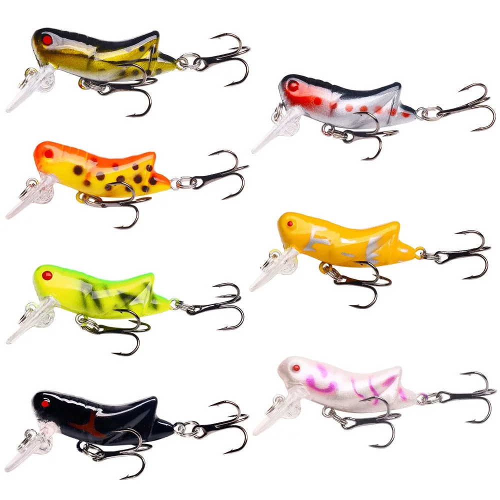 Señuelo de pesca biónico de insectos, 4,5 cm, saltamontes, pececillos, pesca de lubina, Swimbaits artificiales, aparejos, Lucio, 1 unidad, ISquid, carpa dura, 1 ud.