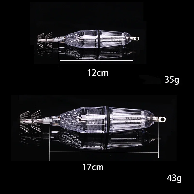 Señuelo de pesca de 12cm y 17cm, luz LED para mar profundo, aparejos subacuáticos, lámpara de calamar, herramientas de gancho de paraguas - imagen 3